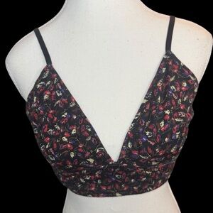 MADEWELL bralette in a black floral Size XL